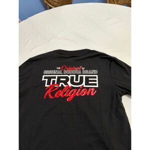 NWT True Religion Men’s Jet Black Short Sleeve Crew Neck T-Shirt Size Large New